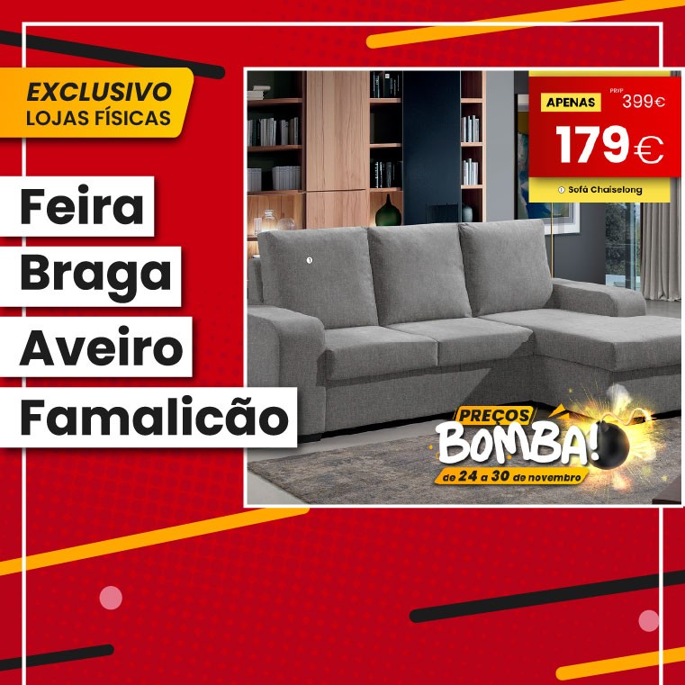 Sofá Chaise Redondela II - Cinza