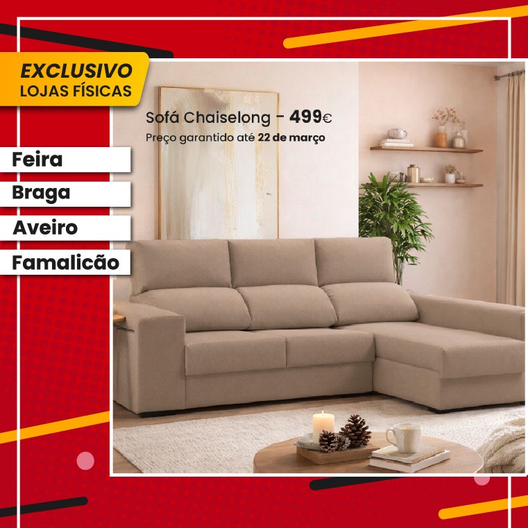 Sofá Chaise Foshan - Bege