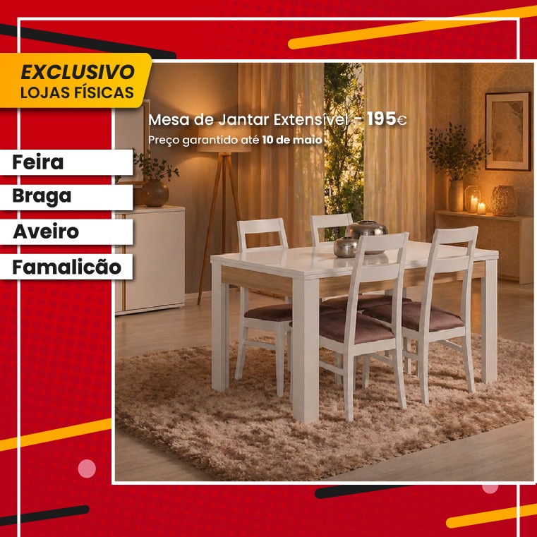 Mesa de Jantar Chiado - Branco/Carvalho