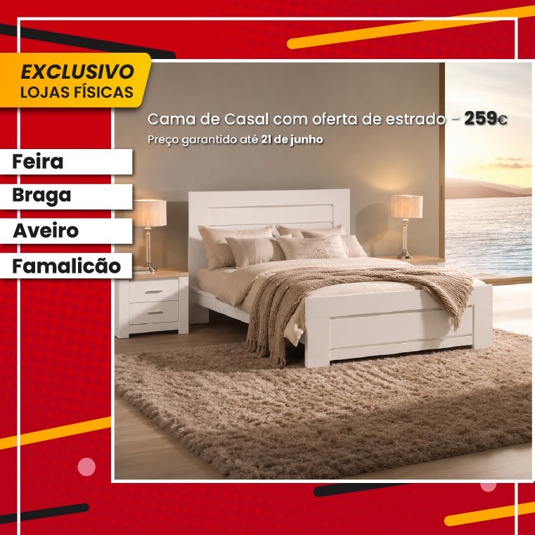 Cama de Casal Florença - Branco 200x150