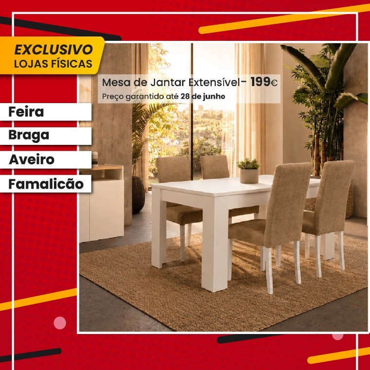 Mesa de Jantar Bali - Branco