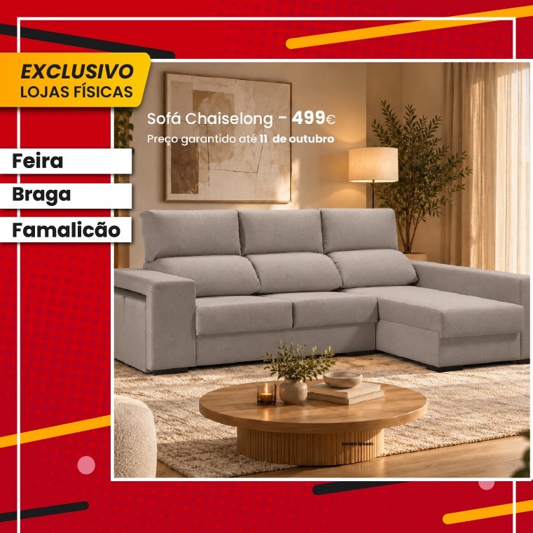 Sofá Chaise Foshan - Bege